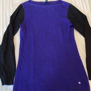 Ralph Lauren purple and black crew neck sweater/tunic